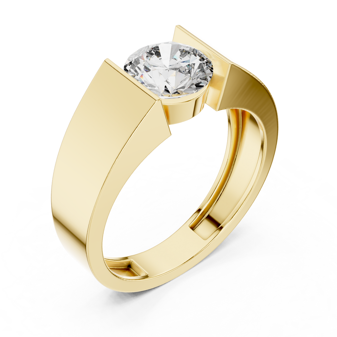 Modern Bezel-Inspired Solitaire Engagement Ring
