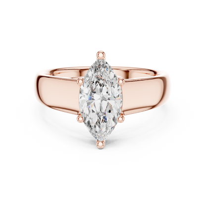 Contemporary Marquise Solitaire Diamond Engagement Ring