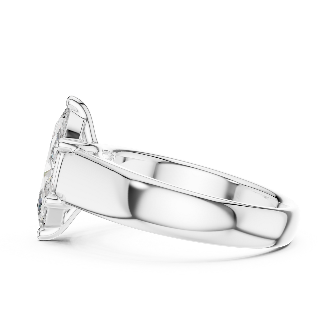 Contemporary Marquise Solitaire Diamond Engagement Ring