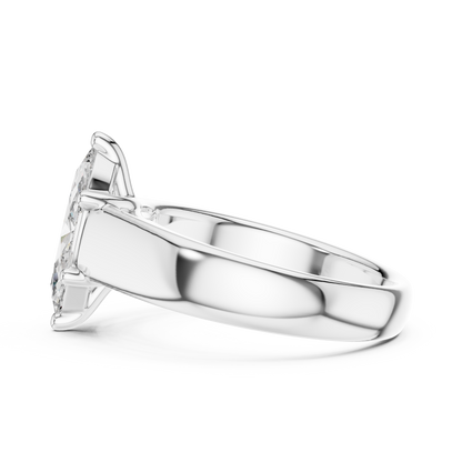 Contemporary Marquise Solitaire Diamond Engagement Ring