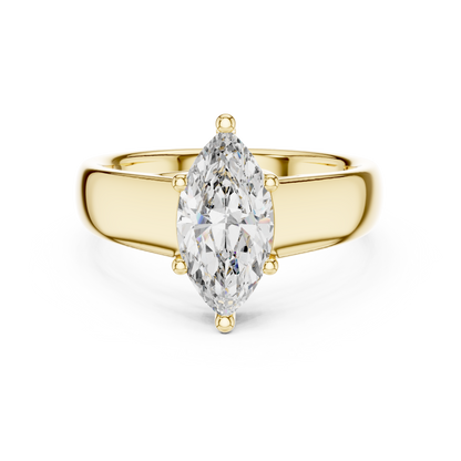 Contemporary Marquise Solitaire Diamond Engagement Ring
