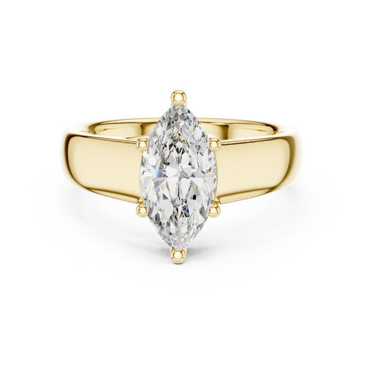 Contemporary Marquise Solitaire Diamond Engagement Ring