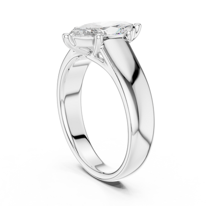 Contemporary Marquise Solitaire Diamond Engagement Ring
