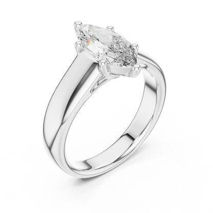 Contemporary Marquise Solitaire Diamond Engagement Ring