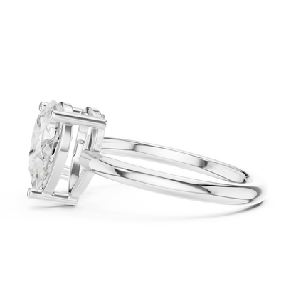 Emerald-Cut and Pear-Shaped Diamond Ring