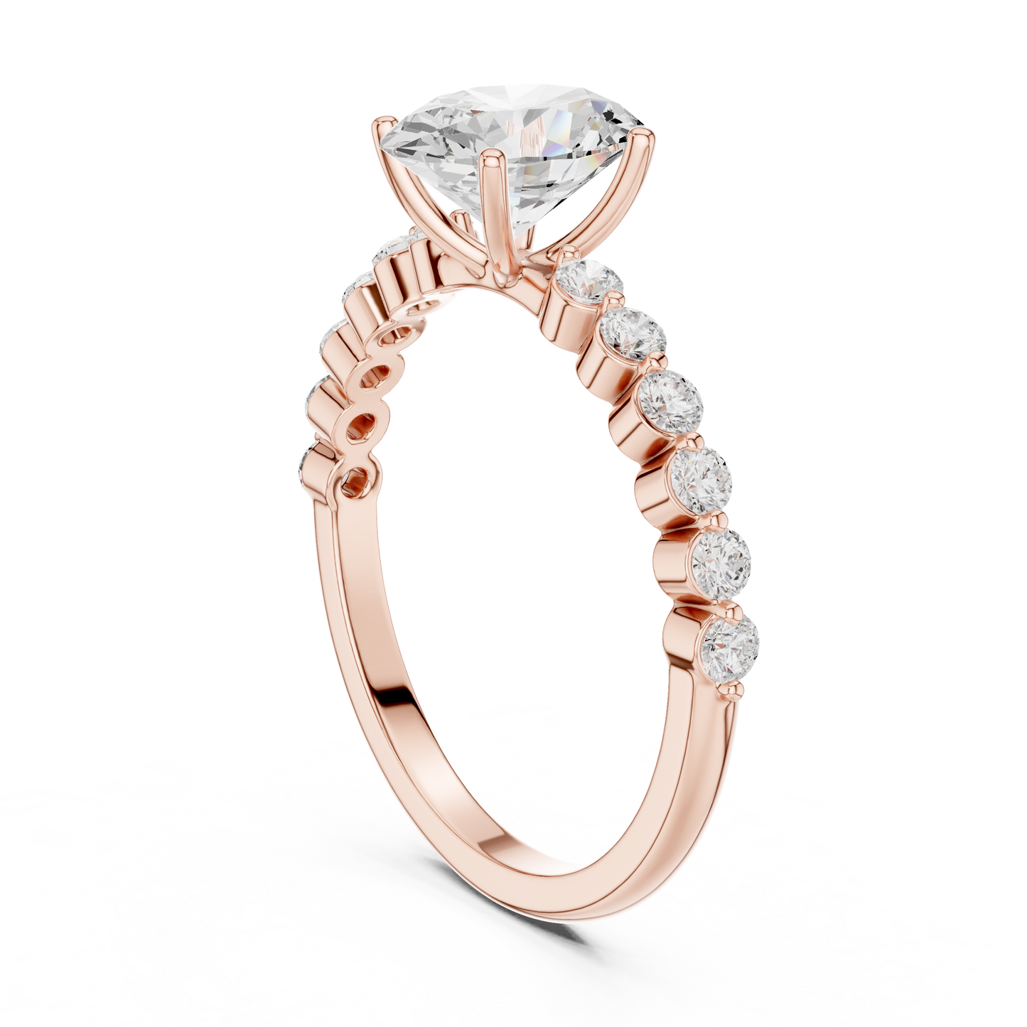 Tapered Oval Solitaire Diamond Ring