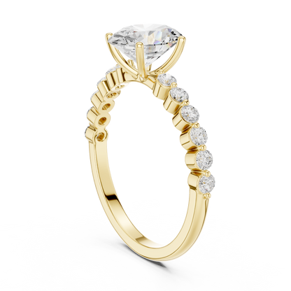 Tapered Oval Solitaire Diamond Ring