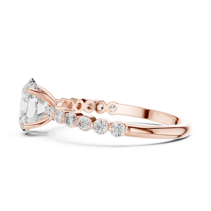 Tapered Oval Solitaire Diamond Ring