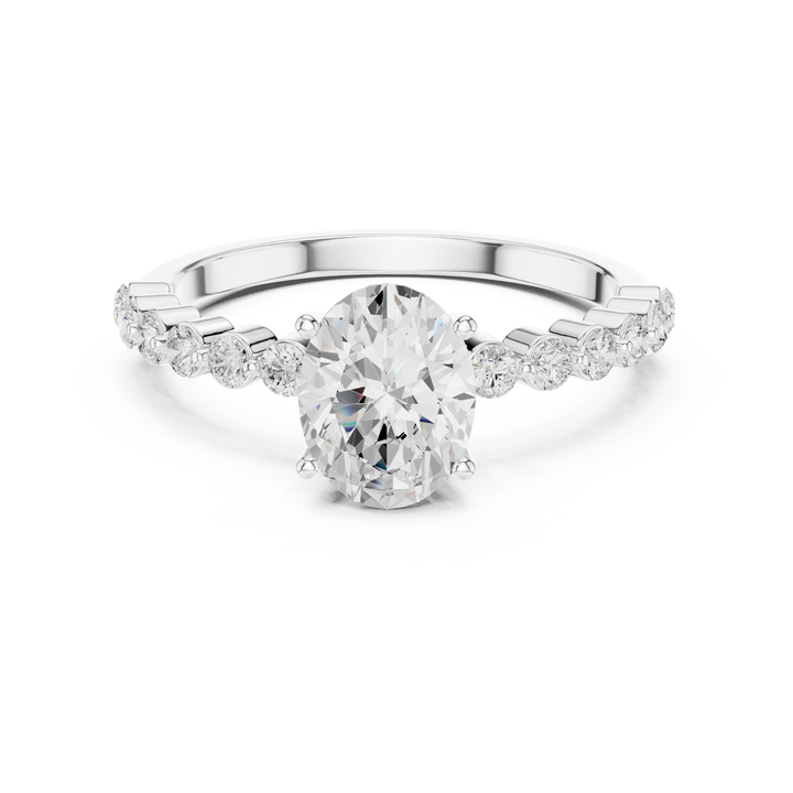 Tapered Oval Solitaire Diamond Ring