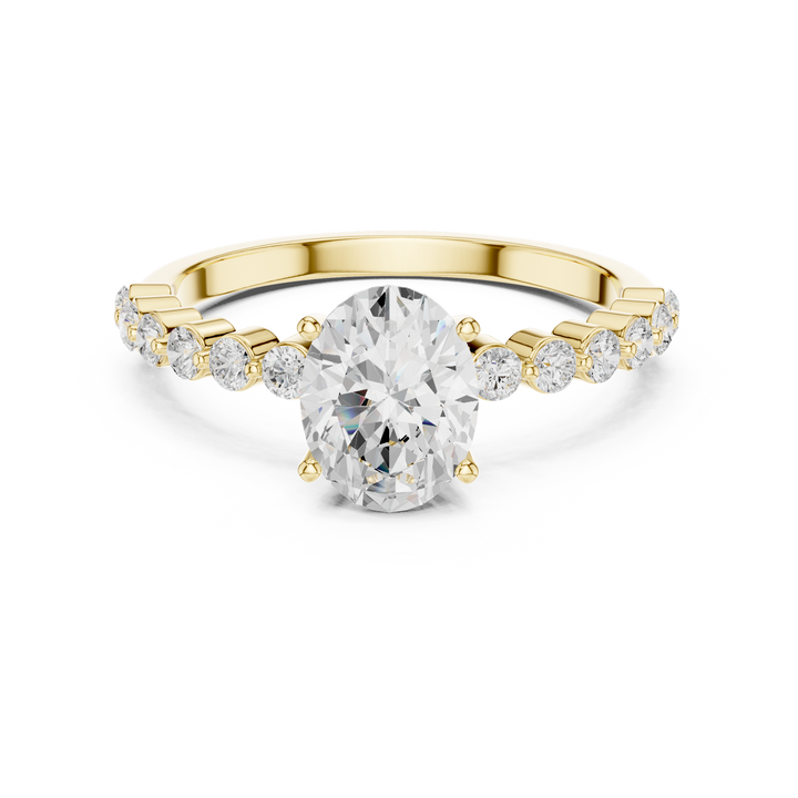 Tapered Oval Solitaire Diamond Ring