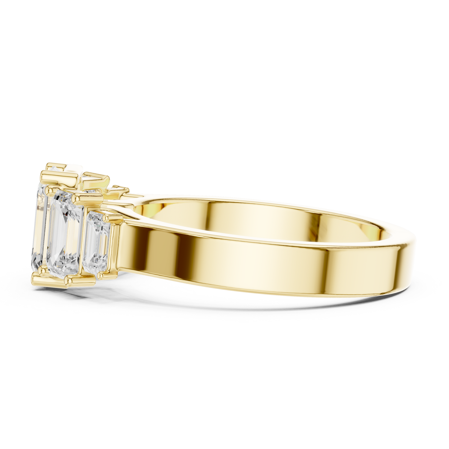 Emerald-Cut Three-Stone Diamond Ring