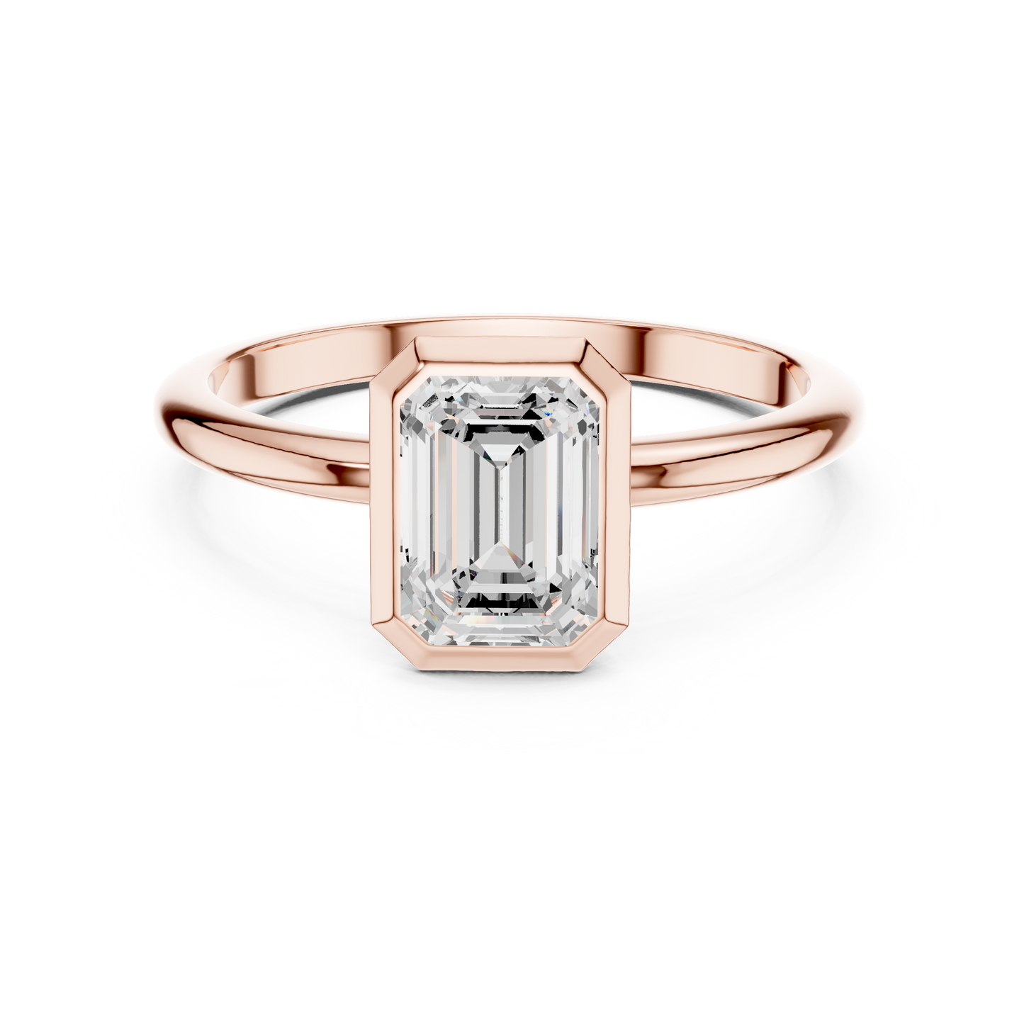 Sleek Emerald Diamond Engagement Ring