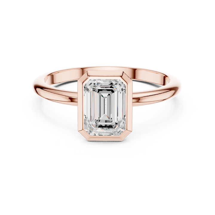 Sleek Emerald Diamond Engagement Ring