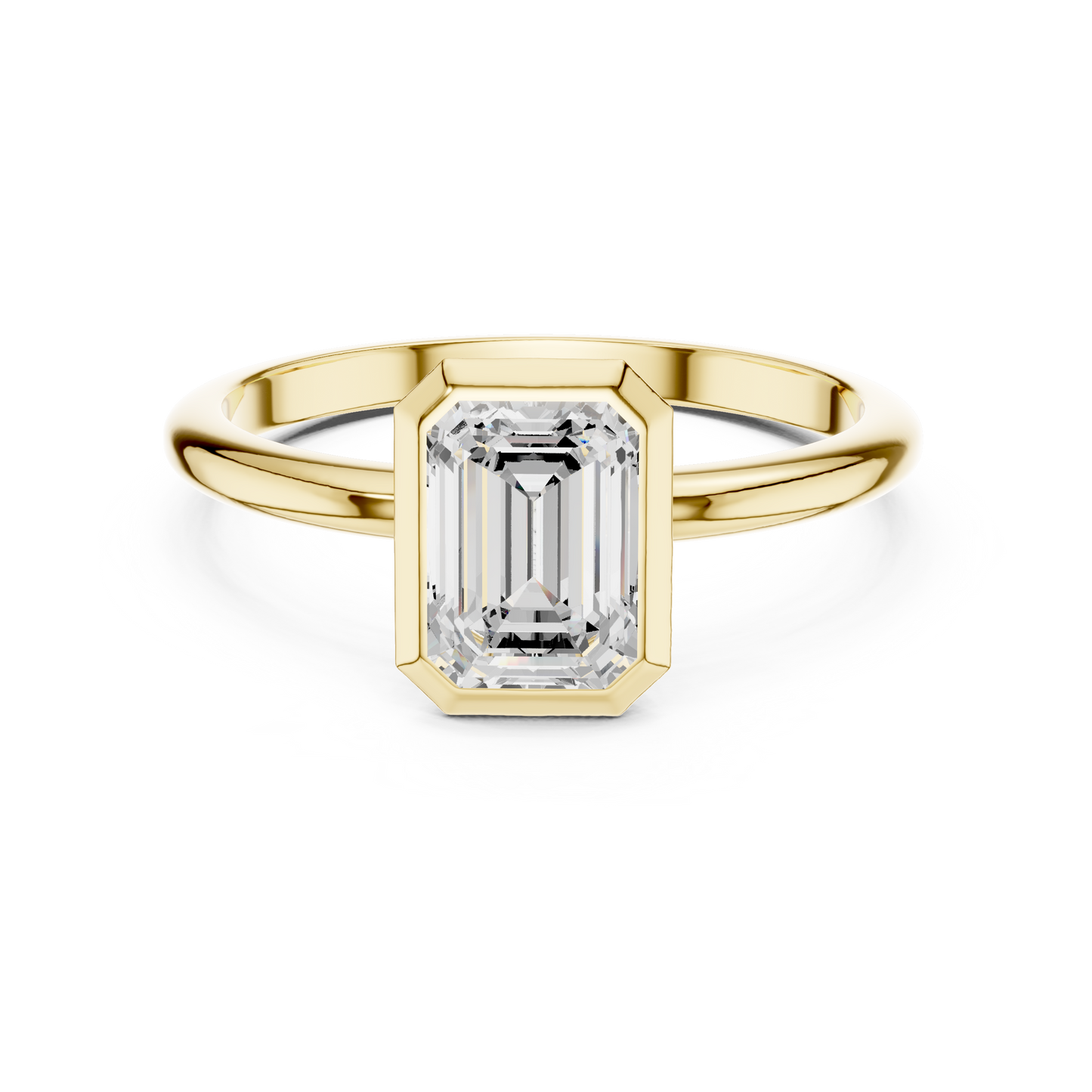 Sleek Emerald Diamond Engagement Ring