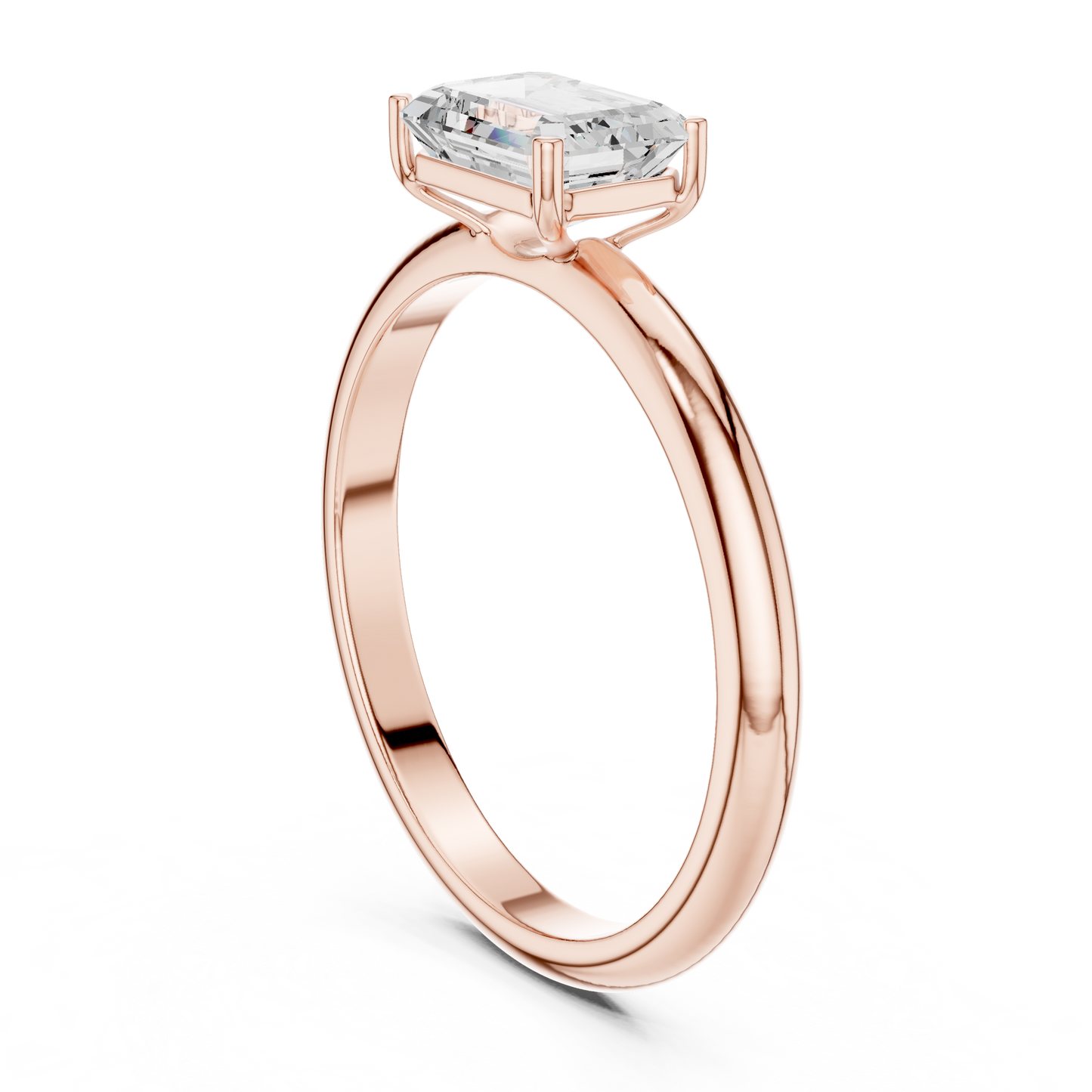 Contemporary Emerald Cut Solitaire