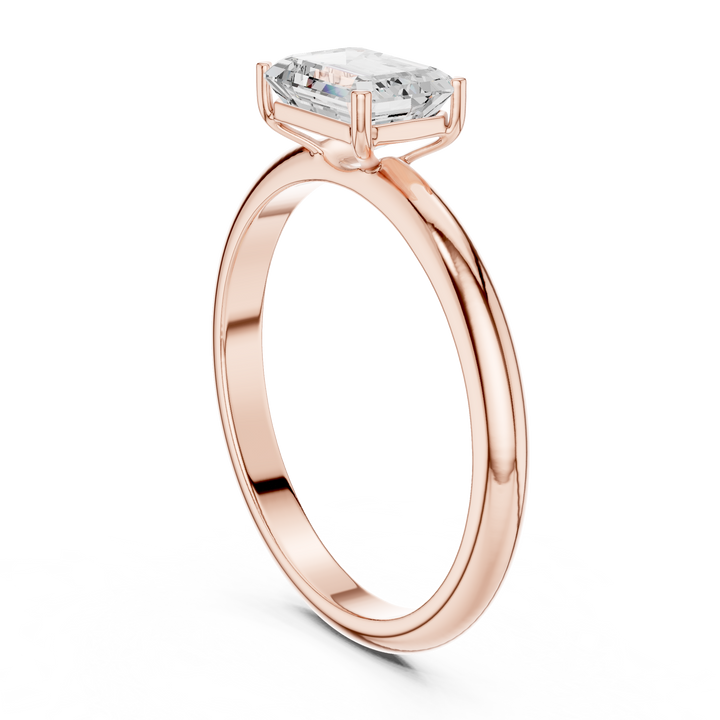 Contemporary Emerald Cut Solitaire