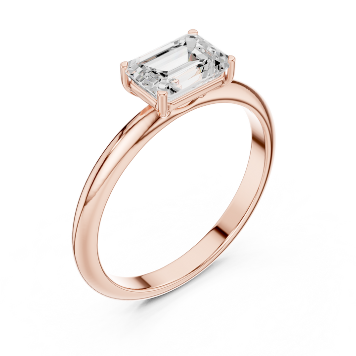 Contemporary Emerald Cut Solitaire