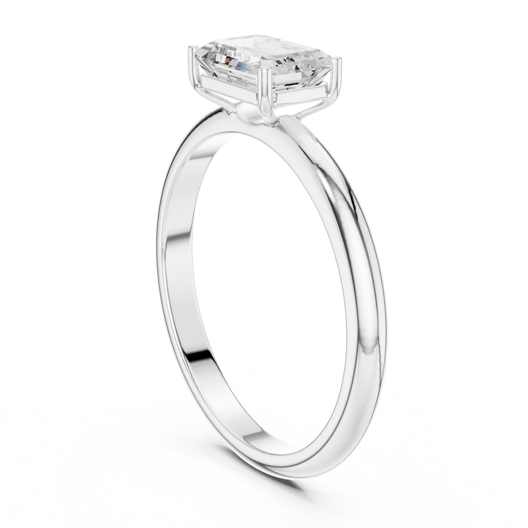 Contemporary Emerald Cut Solitaire
