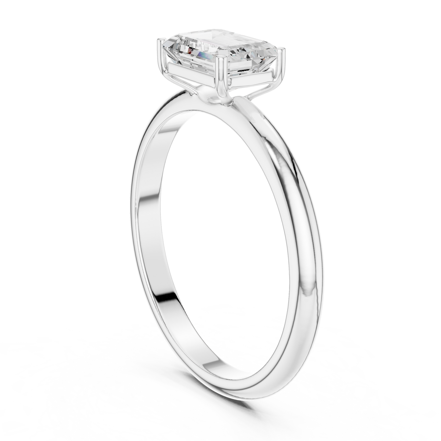 Contemporary Emerald Cut Solitaire