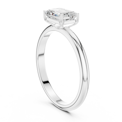 Contemporary Emerald Cut Solitaire