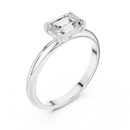 Contemporary Emerald Cut Solitaire