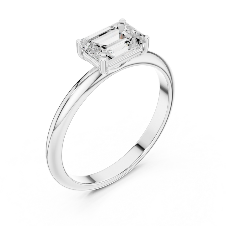 Contemporary Emerald Cut Solitaire