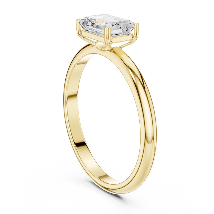 Contemporary Emerald Cut Solitaire