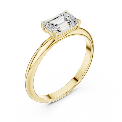 Contemporary Emerald Cut Solitaire
