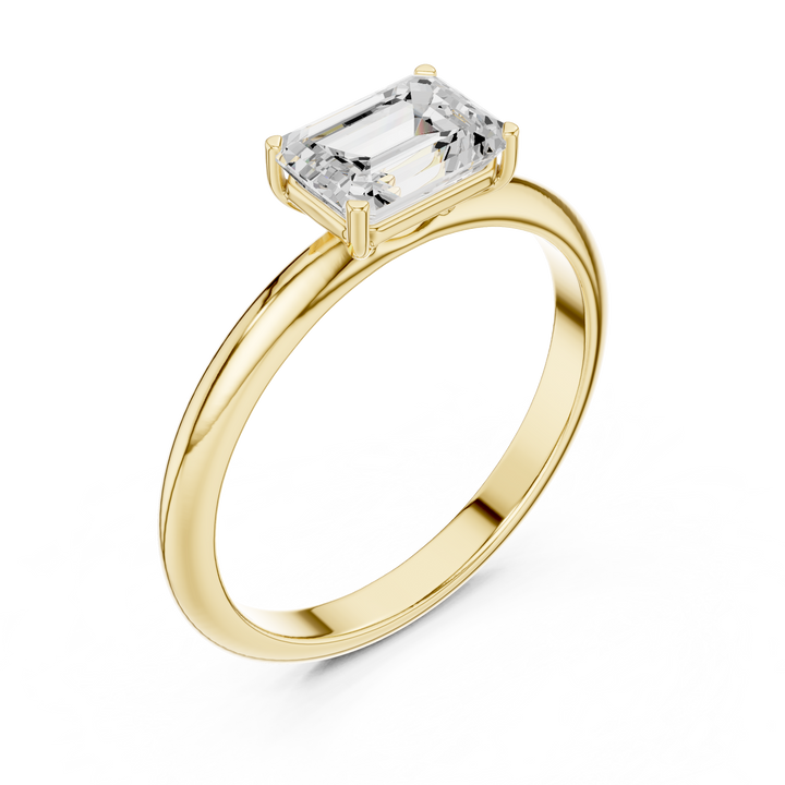 Contemporary Emerald Cut Solitaire