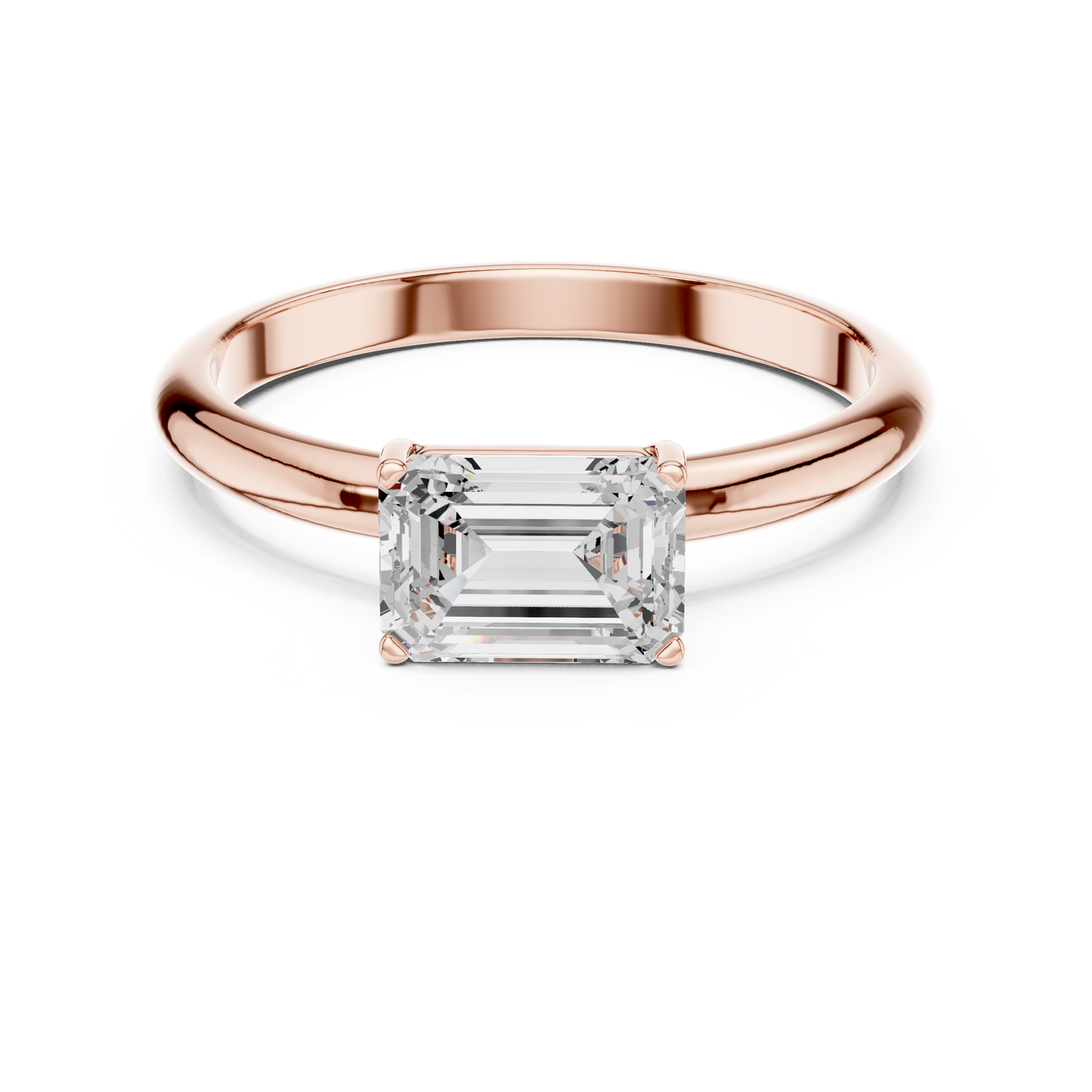 Contemporary Emerald Cut Solitaire