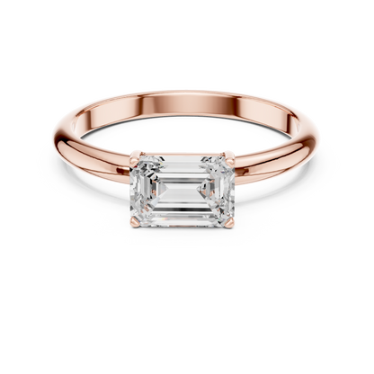 Contemporary Emerald Cut Solitaire