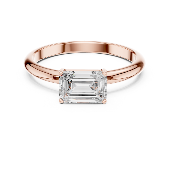 Contemporary Emerald Cut Solitaire