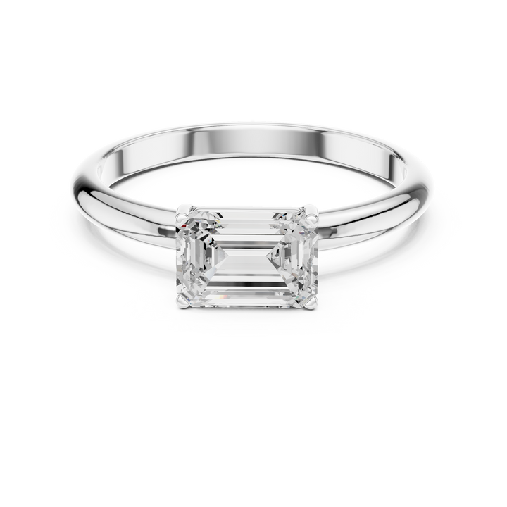 Contemporary Emerald Cut Solitaire
