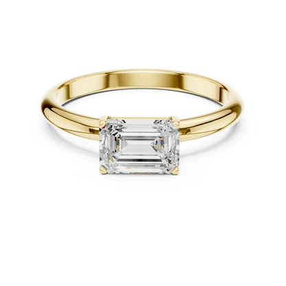 Contemporary Emerald Cut Solitaire
