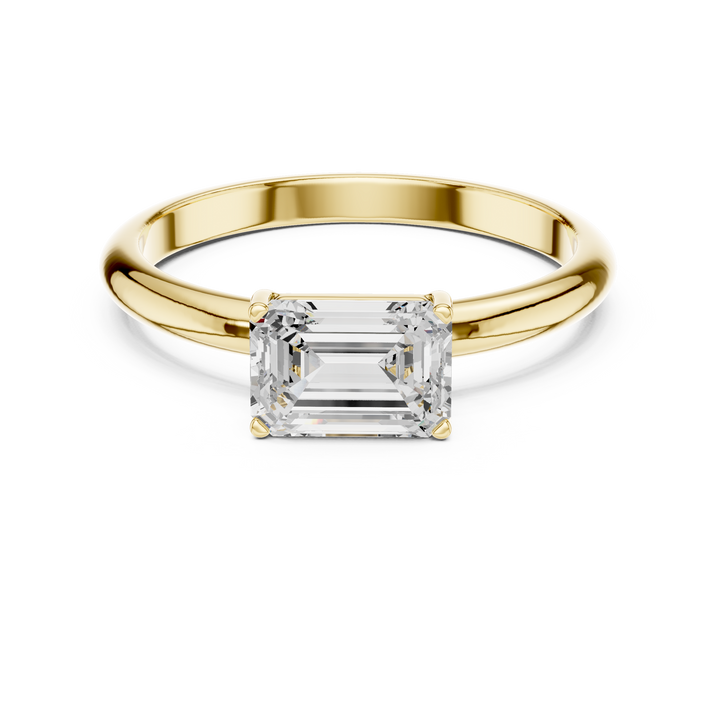 Contemporary Emerald Cut Solitaire