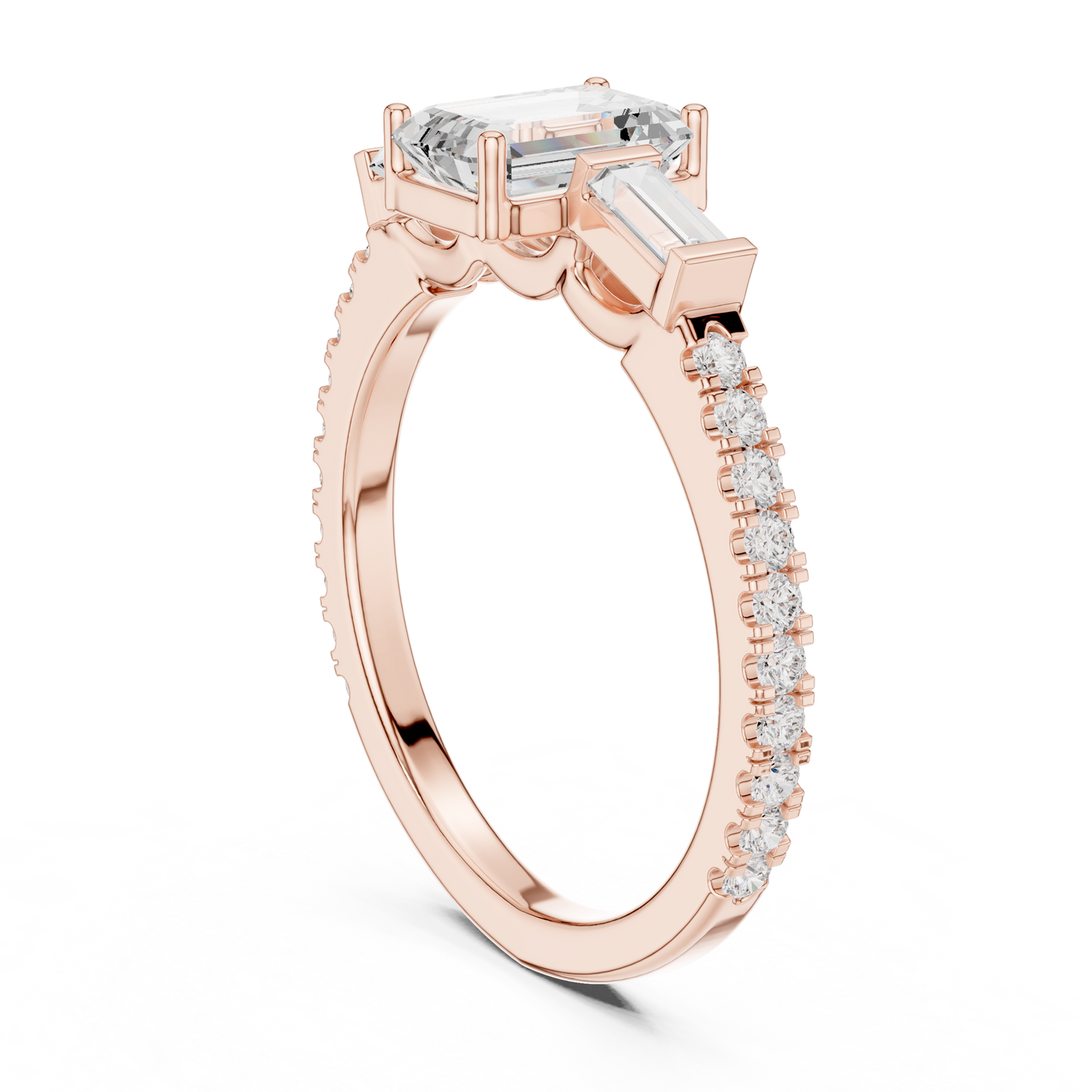 Emerald Baguette Luxe Pave Ring