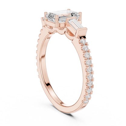 Emerald Baguette Luxe Pave Ring
