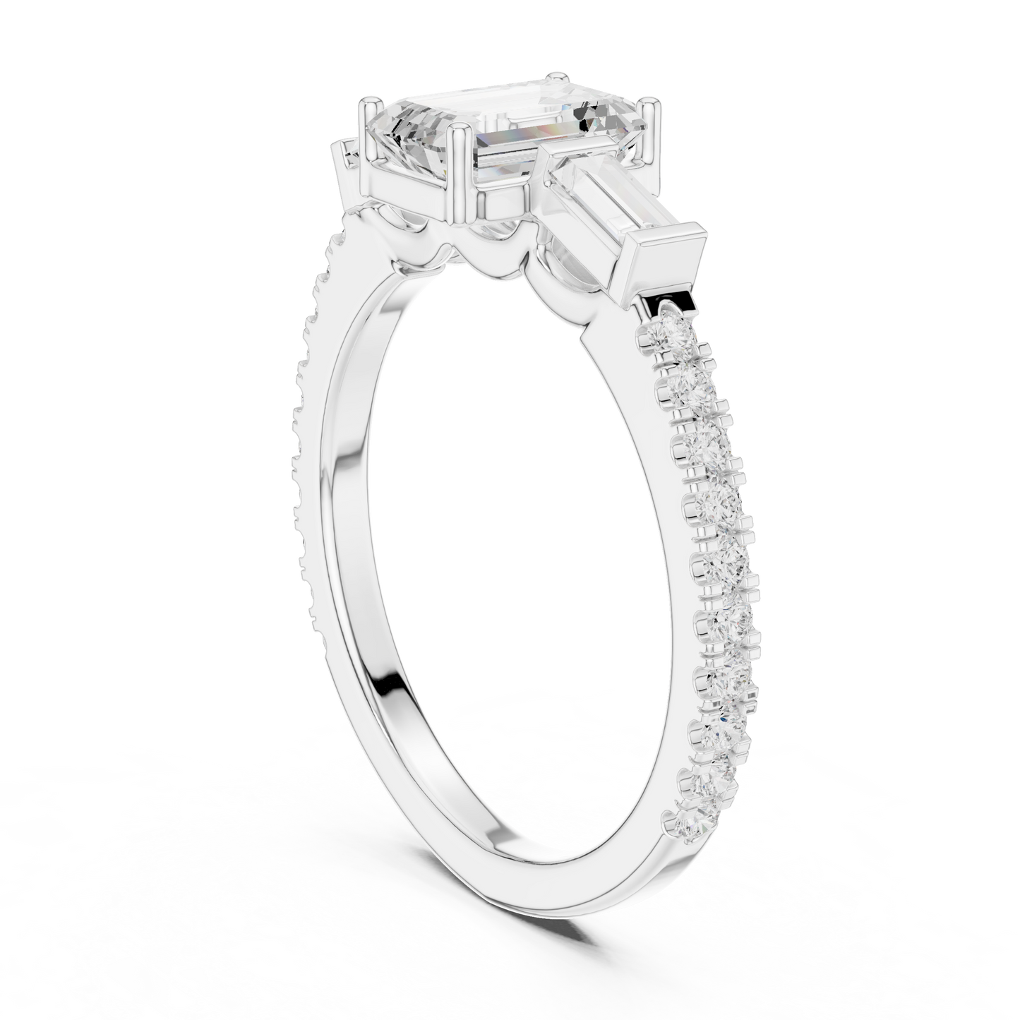 Emerald Baguette Luxe Pave Ring