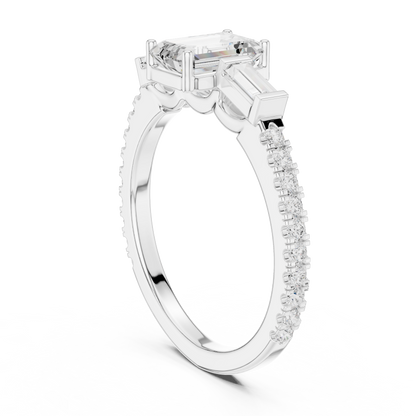 Emerald Baguette Luxe Pave Ring