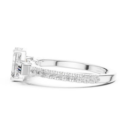 Emerald Baguette Luxe Pave Ring