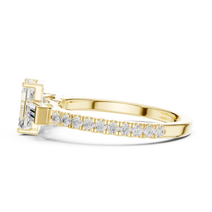 Emerald Baguette Luxe Pave Ring