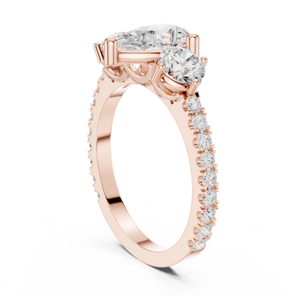 Pear Trilogy Sculpted Pave Ring