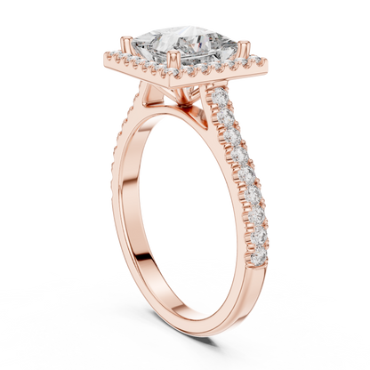 Princess Cut Diamond Halo Ring