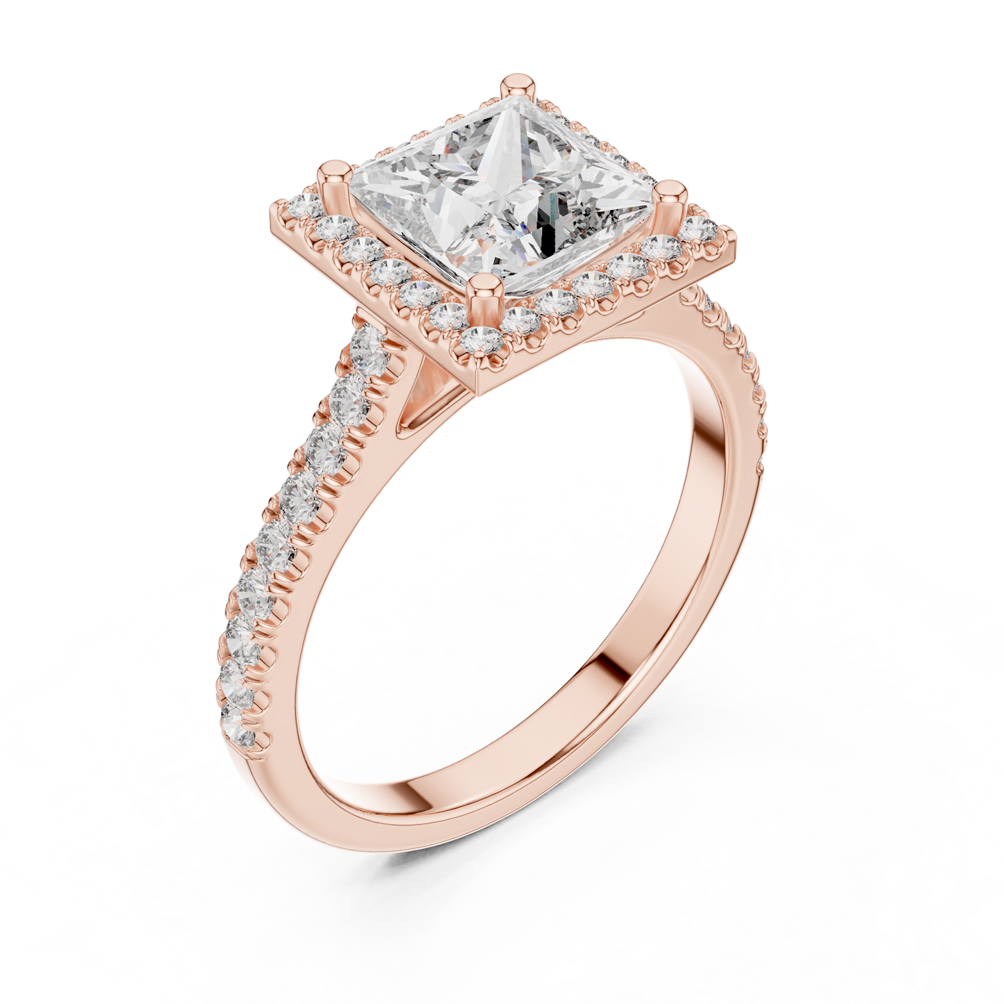 Princess Cut Diamond Halo Ring