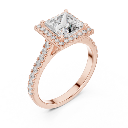 Princess Cut Diamond Halo Ring