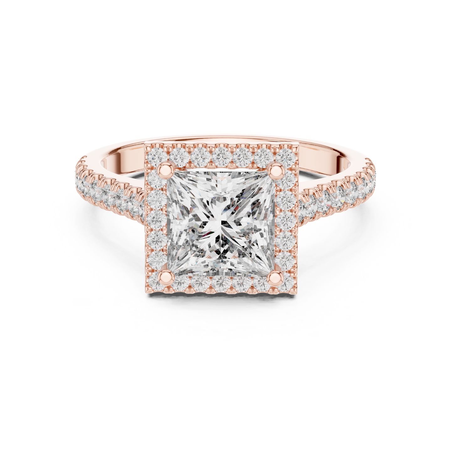 Princess Cut Diamond Halo Ring