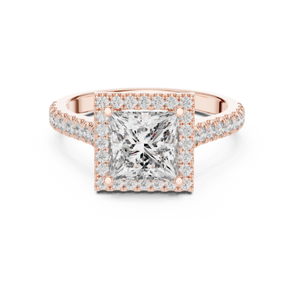 Princess Cut Diamond Halo Ring