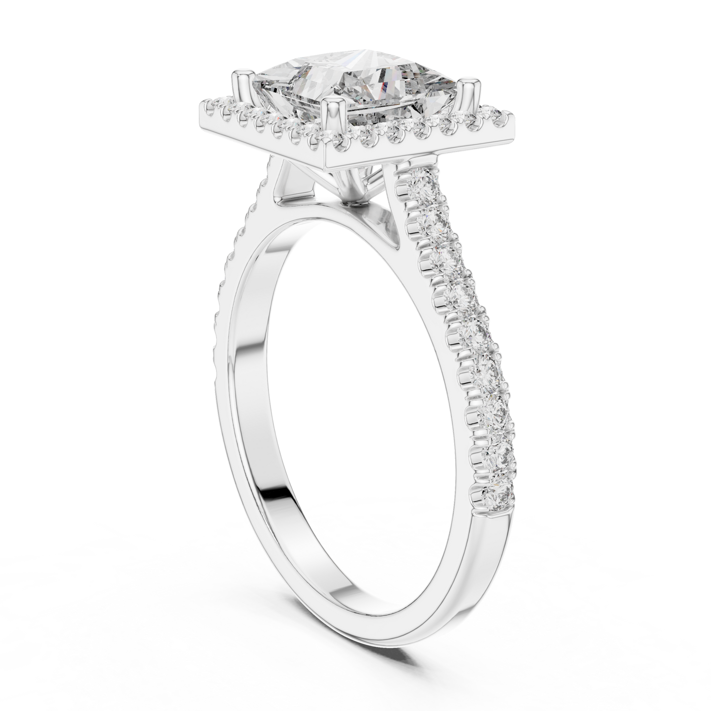 Princess Cut Diamond Halo Ring