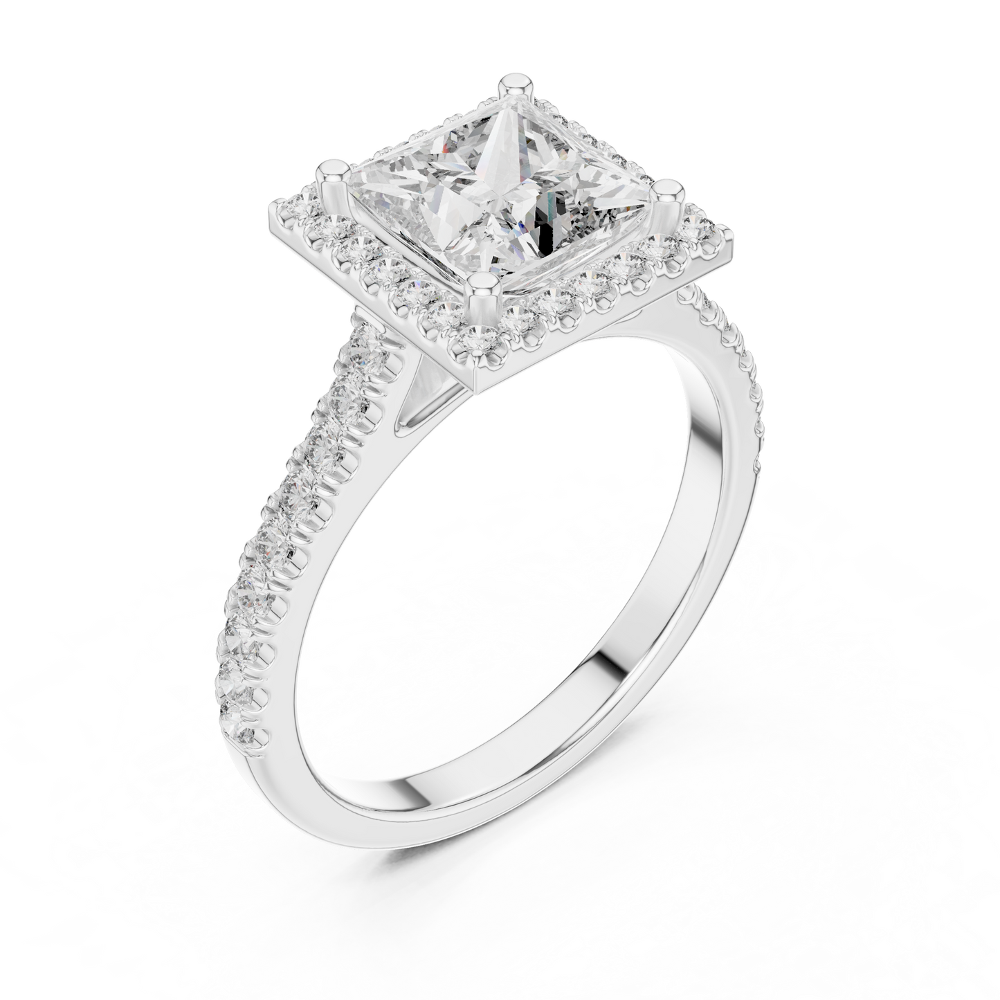 Princess Cut Diamond Halo Ring