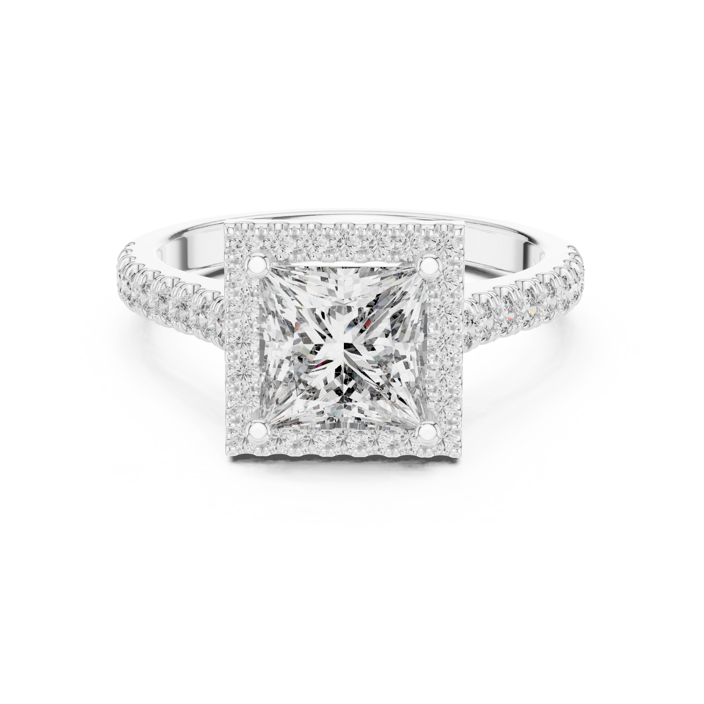 Princess Cut Diamond Halo Ring
